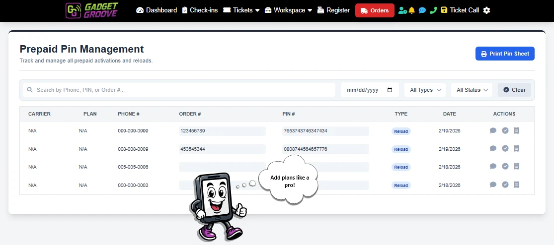 Prepaid PIN Management Dashboard