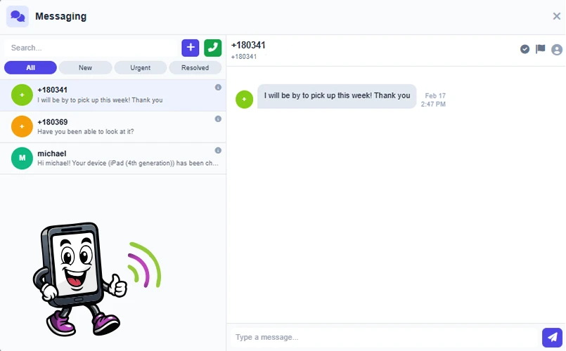 Live SMS Messaging UI